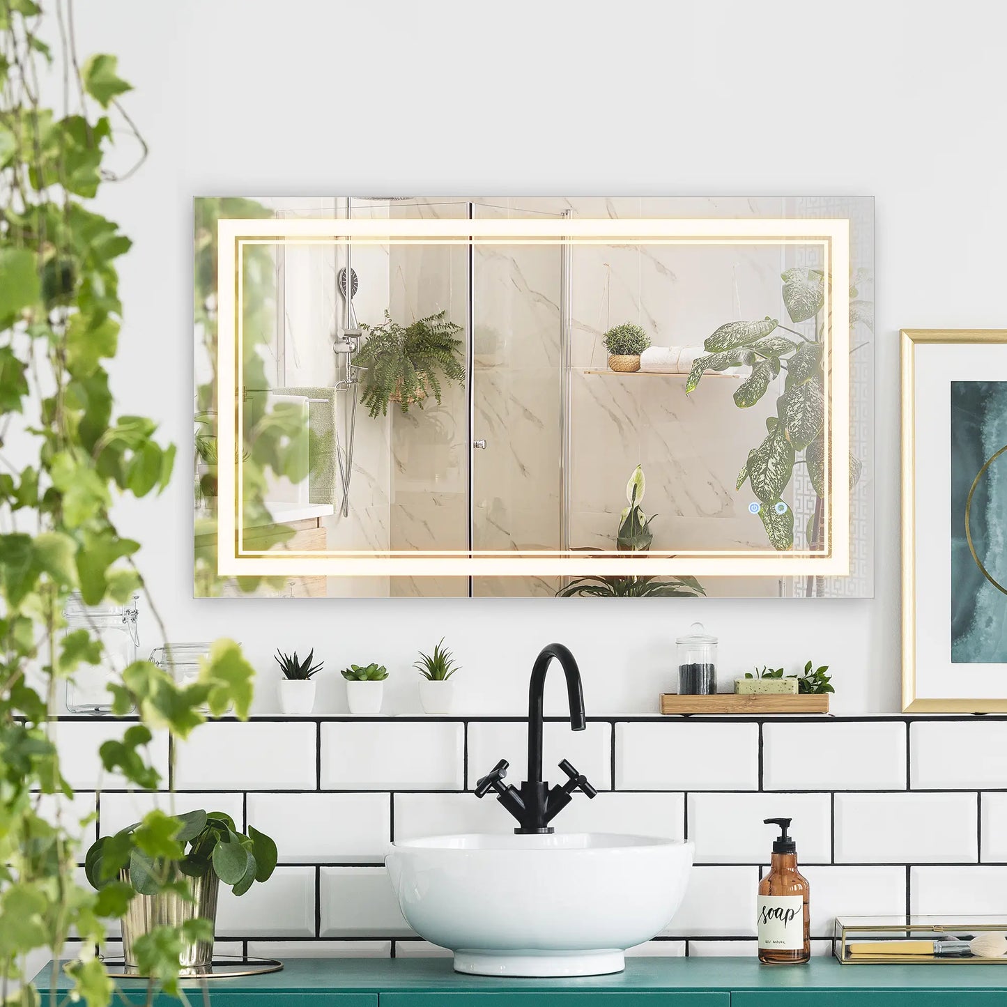 40" x 24" LED Bathroom Mirror, Dimmable, 3 Color, Touch Control, Color Wall Mirrors at Gallery Canada