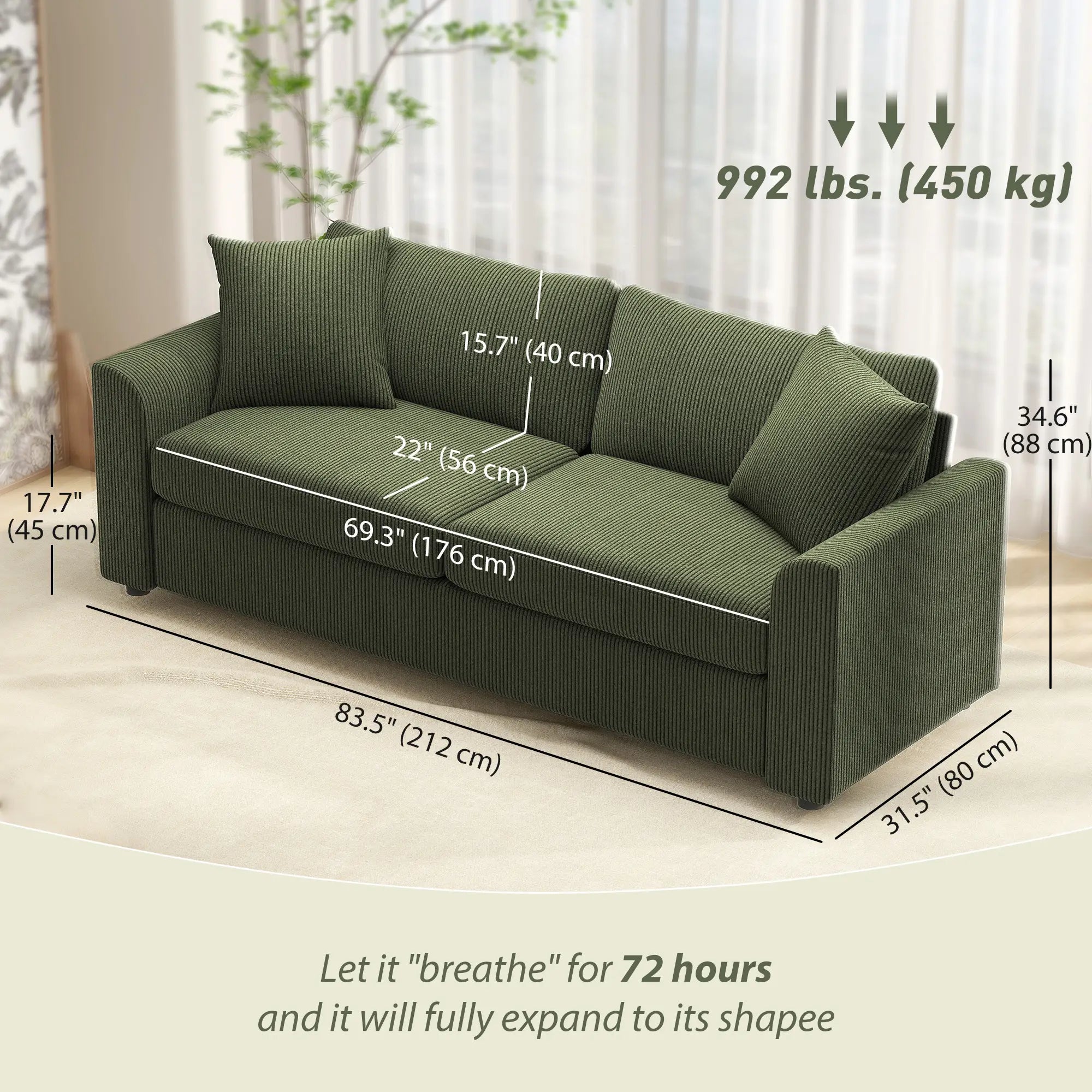 3 Seater Sofa, 83.5