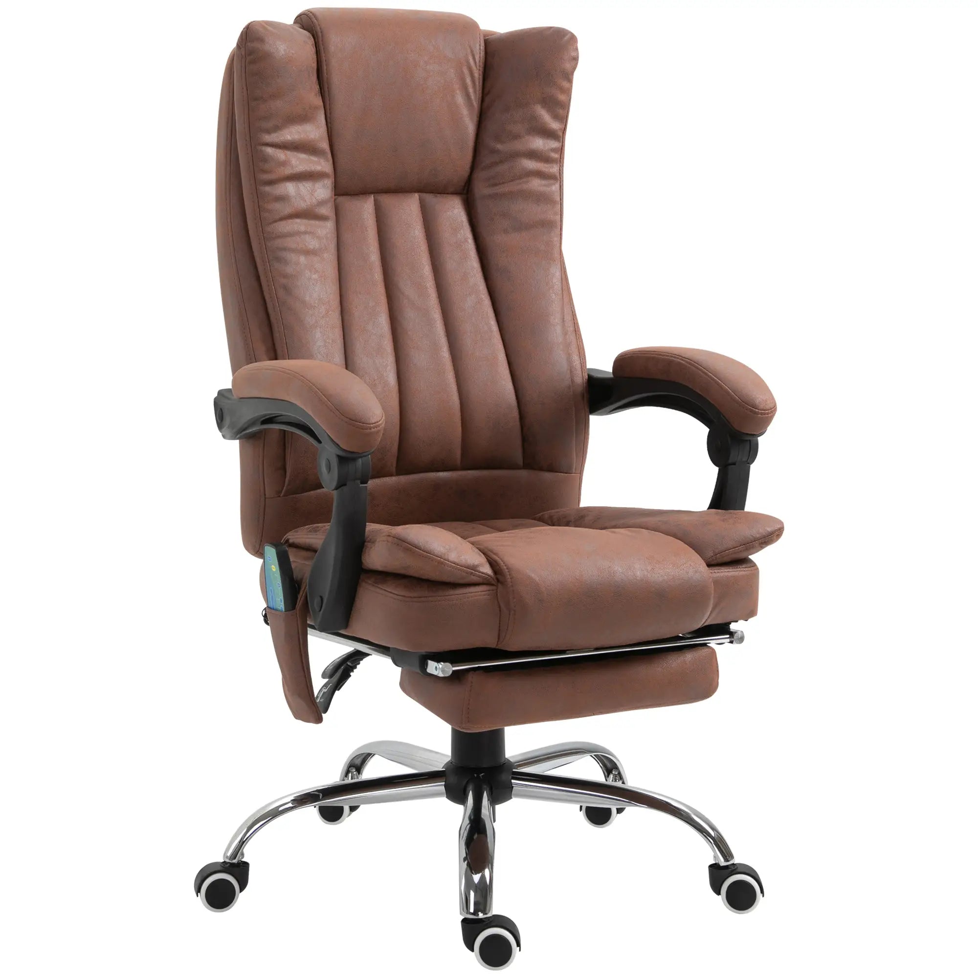 Office Chair, Vibration Massage Recliner, Retractable Footrest, Brown Massage Chairs at Gallery Canada