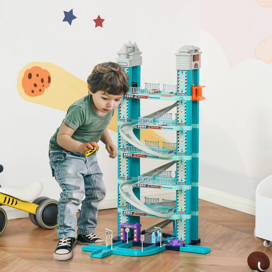 6-Level Car Parking Garage Toy Race Tracks Car Ramp Set Toddler Car Games w/ Cars Maunal &; Electric Elevators Wash, Gas, Ejector &; Car Repair Station for 3-6 Years Old - Gallery Canada