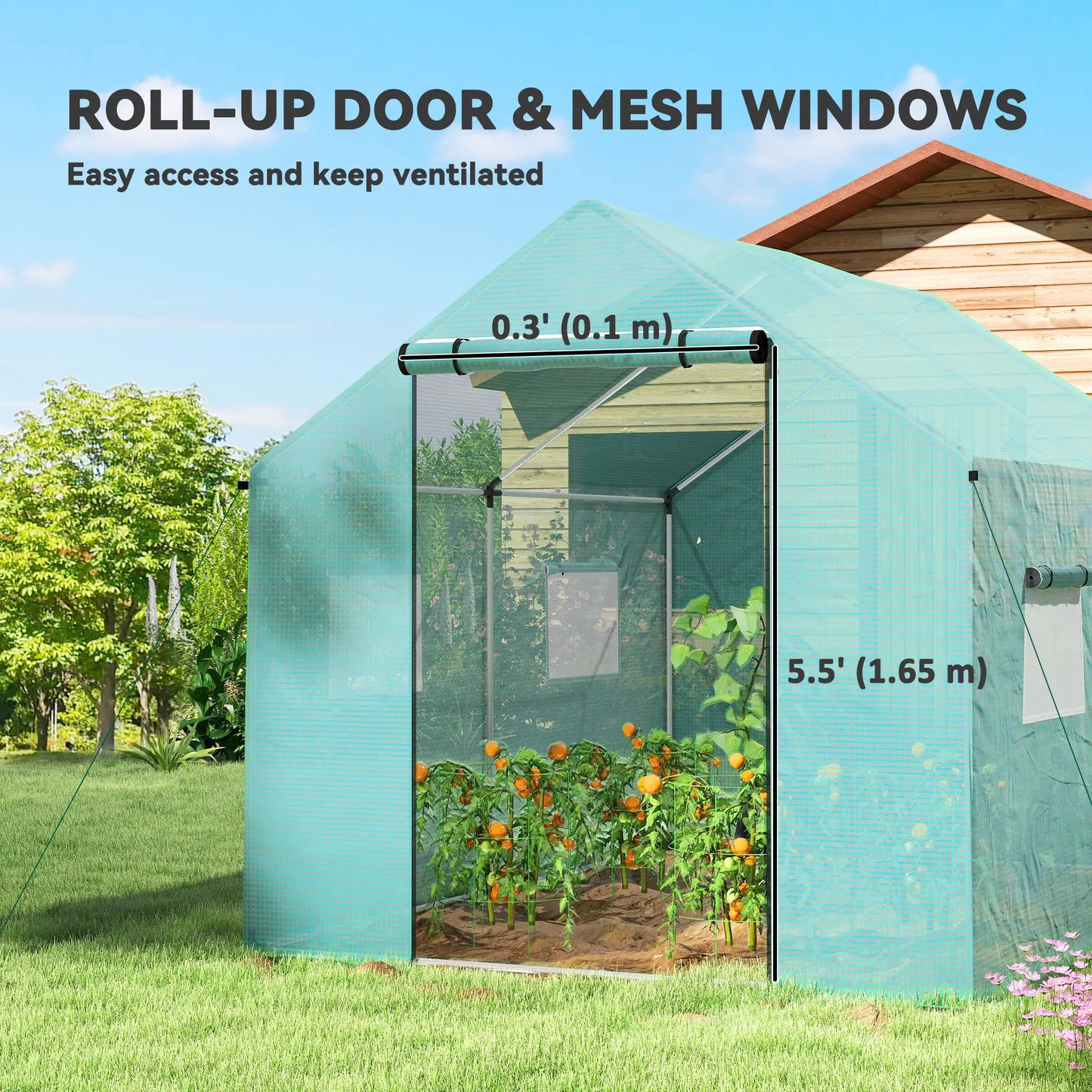 Walk-in Tunnel Greenhouse, UV-Resistant, 6.6' x 10' x 6.6', Green Tunnel Greenhouses at Gallery Canada
