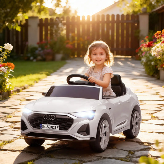 12V Kids Electric Car, Audi Q8 E-Tron Sportback, Remote Control, White Electric Toy Cars White at Gallery Canada