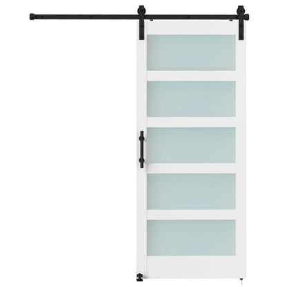 Sliding Barn Door 36x84 In, PVC, Hardware Kit, White