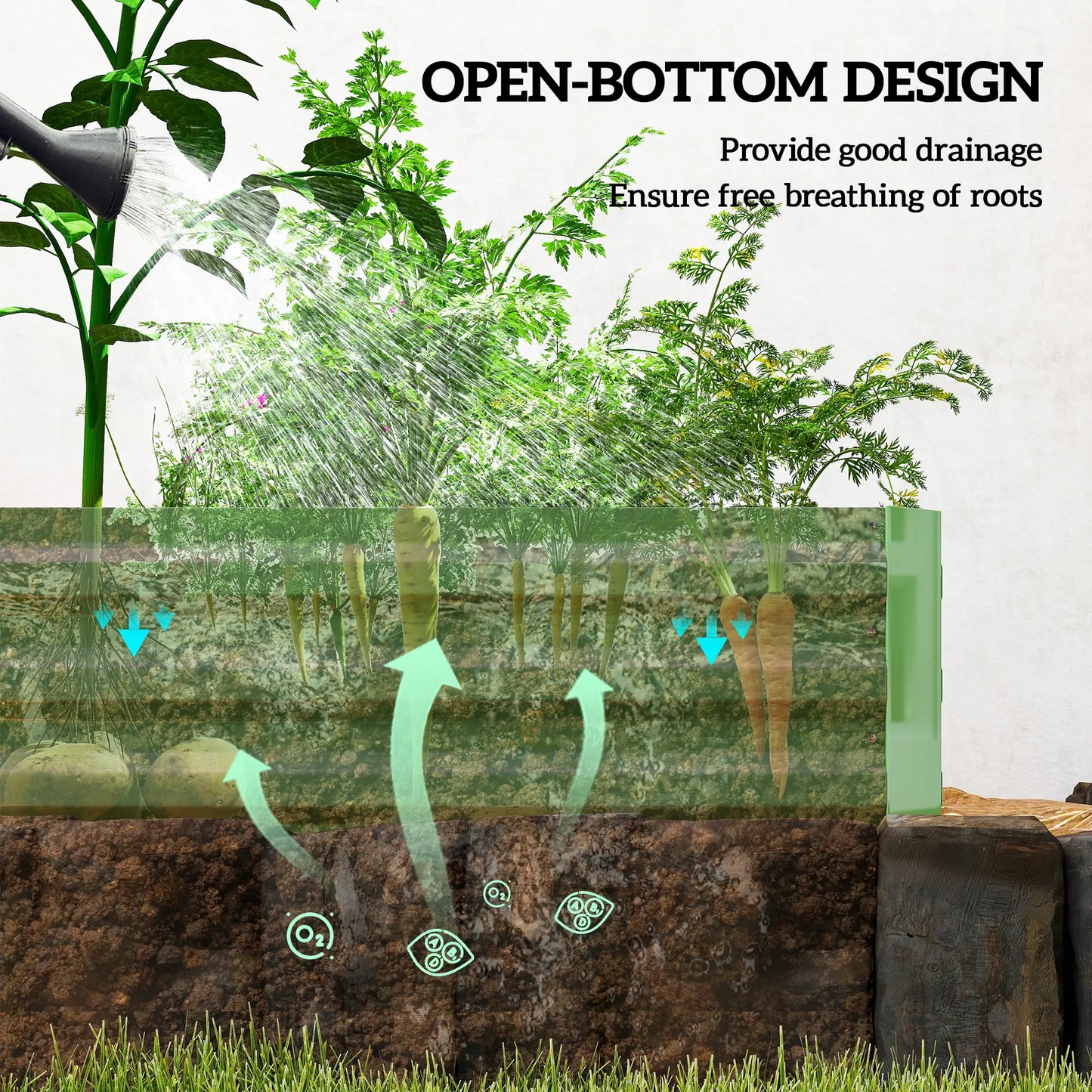 95" X 36" X 12" Galvanized Raised Garden Bed, Green Galvanized Planter Boxes at Gallery Canada