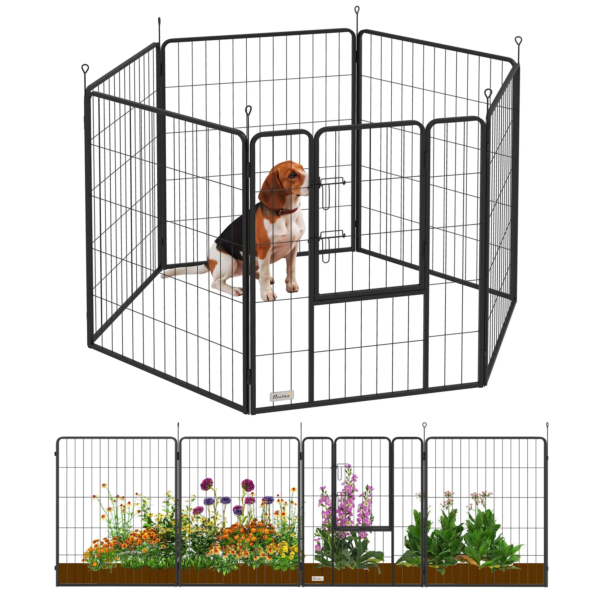 Heavy Duty Dog Playpen, 6 Panels, 39"H, Door for Large Dogs Houses, Kennels & Pens at Gallery Canada