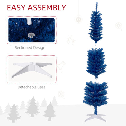 7' Slim Artificial Christmas Tree, Realistic Branches, Deep Blue Pencil Christmas Trees at Gallery Canada