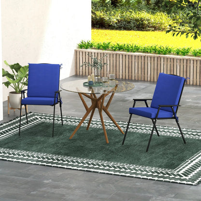 Outdoor Cushions Set of 2, Dining Chair Seat Cushions with Back, Navy Patio Chair Cushions at Gallery Canada