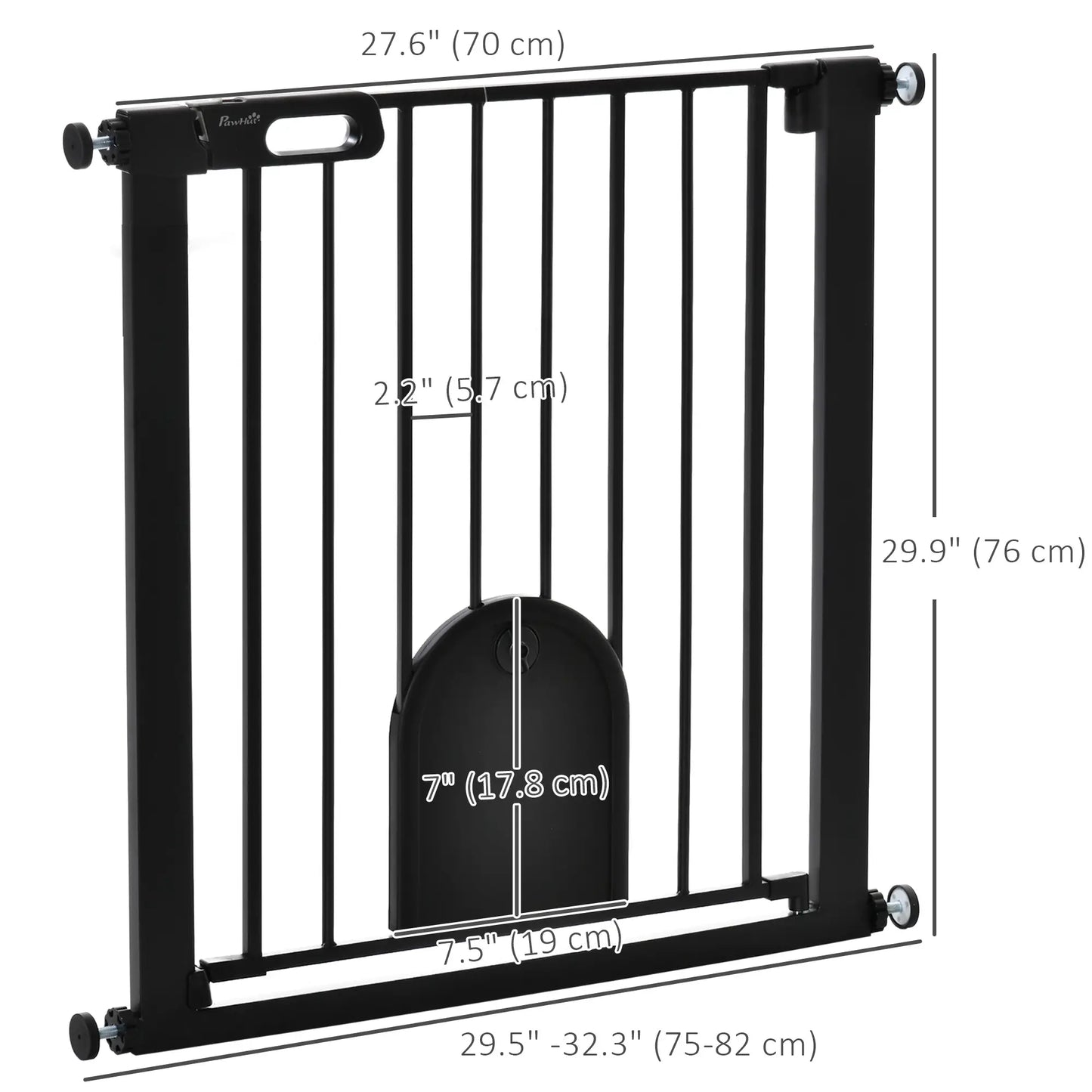 30"-32" Extra Wide Pet Gate, Small Door, 30"H, Black Houses, Kennels & Pens at Gallery Canada