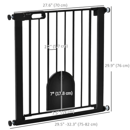 30"-32" Extra Wide Pet Gate, Small Door, 30"H, Black Houses, Kennels & Pens at Gallery Canada