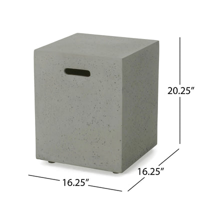 Multi-Functional Tank Holder Side Table, 16.5" L x 16.5" W x 20.5" H, Light Grey Patio Side Tables at Gallery Canada