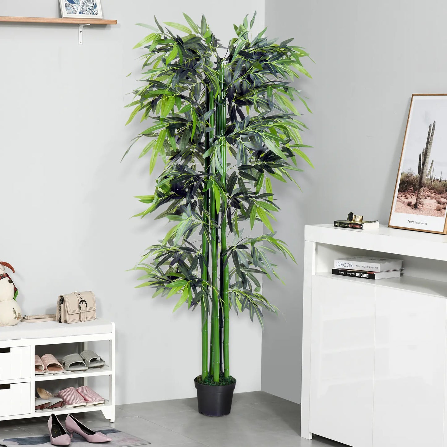 6FT Artificial Bamboo Tree, Fake Plant with Nursery Pot, Indoor Decor Artificial Trees at Gallery Canada