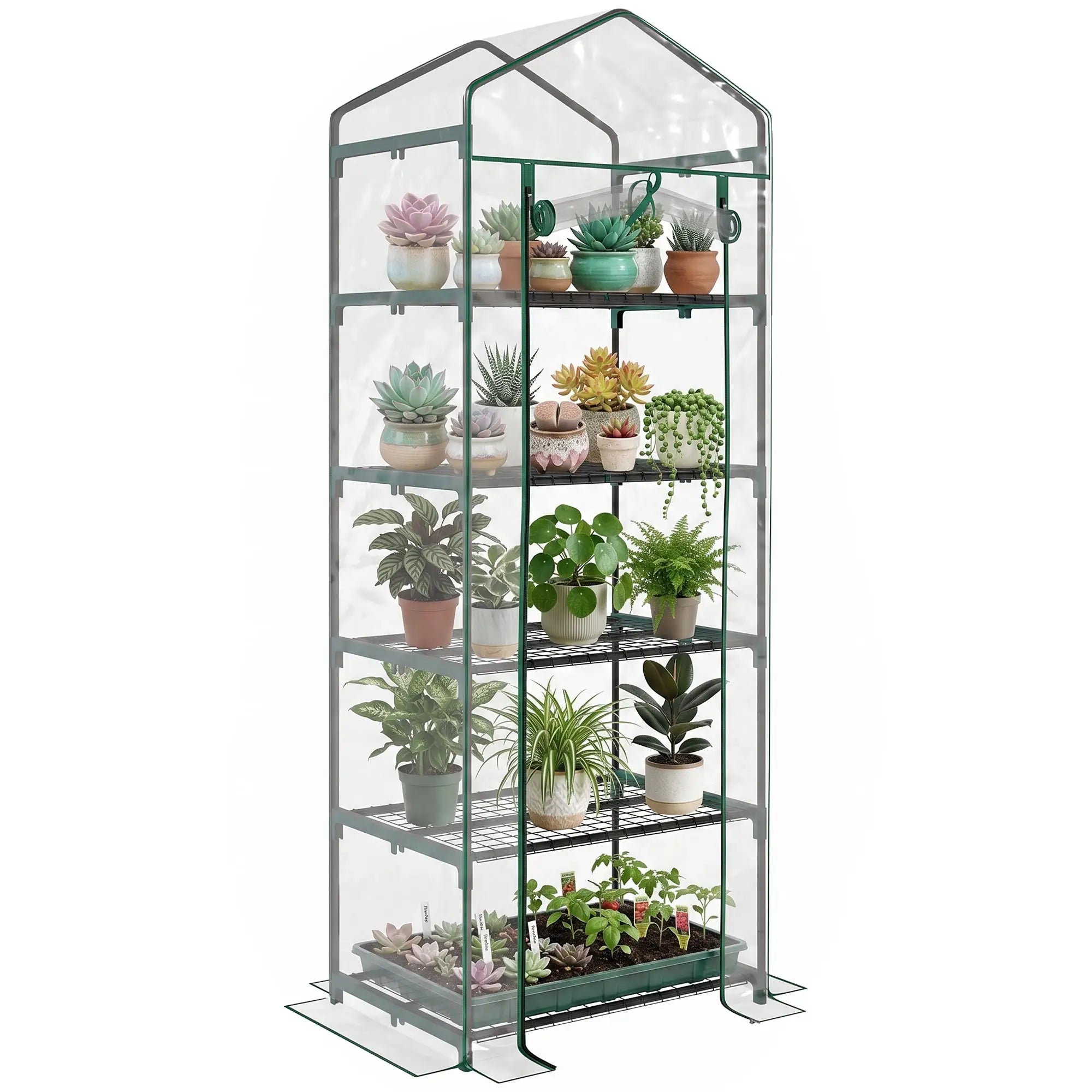 5 Tier Mini Greenhouse, Portable, Transparent, 27.25