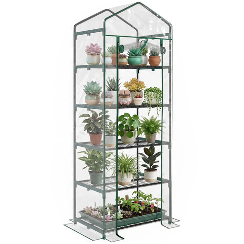 5 Tier Mini Greenhouse, Portable, Transparent, 27.25