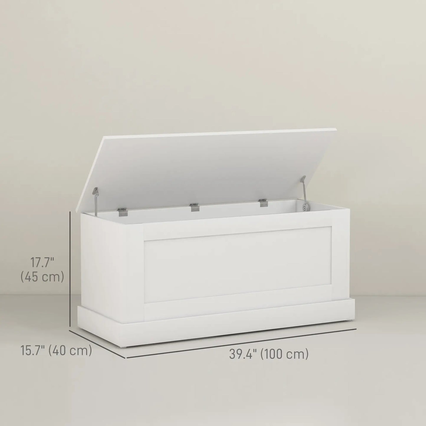 39.4 Inches Storage Chest, Wooden Box, Wood Grain, White Storage Cabinets at Gallery Canada