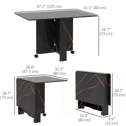 Foldable Drop Leaf Dining Table, 2 Wheels, Kitchen Desk Bar Tables & Dining Tables at Gallery Canada