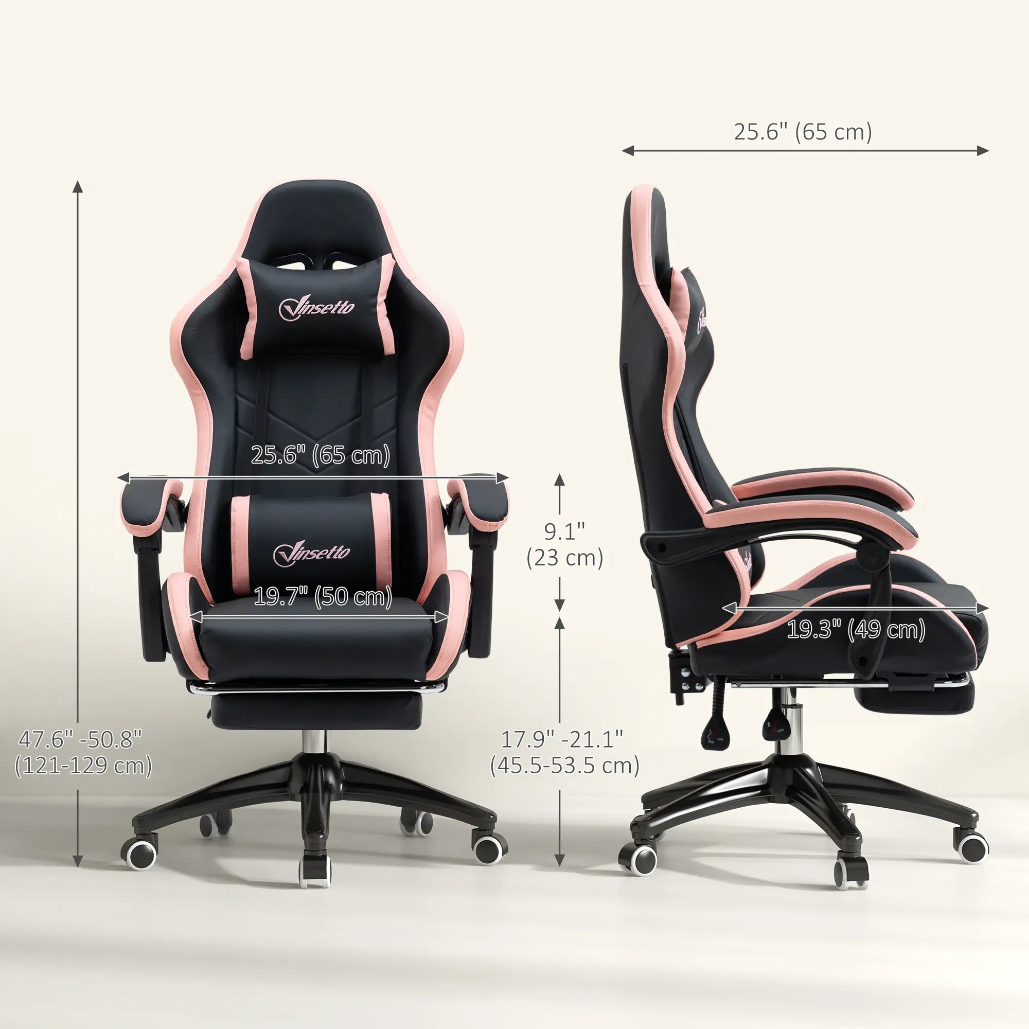 Gaming Chair, PU Leather Office Desk Chair with Footrest, Swivel Wheels, 135° Reclining Back, Black Video Game Chairs at Gallery Canada