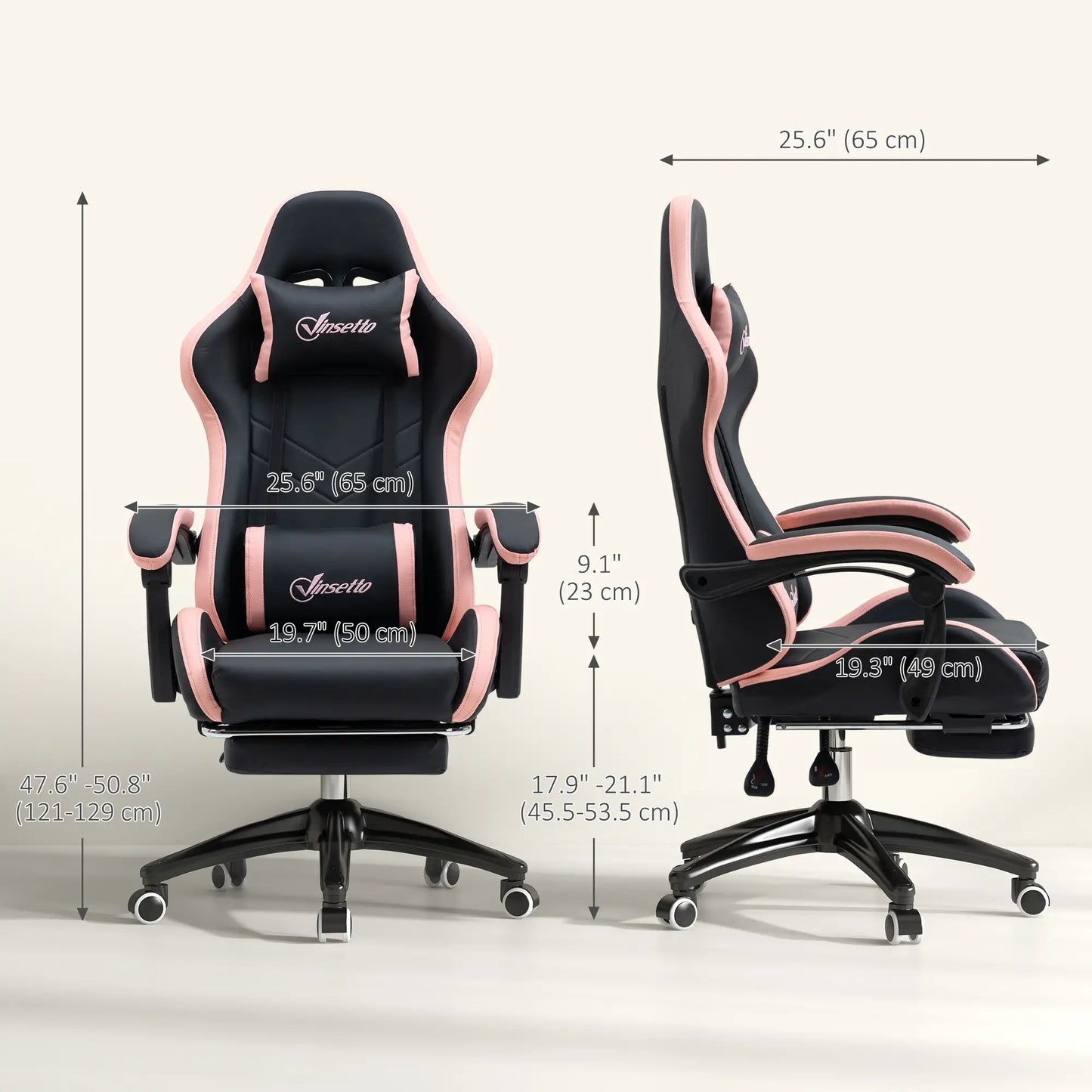 Gaming Chair, PU Leather Office Desk Chair with Footrest, Swivel Wheels, 135° Reclining Back, Black Video Game Chairs at Gallery Canada
