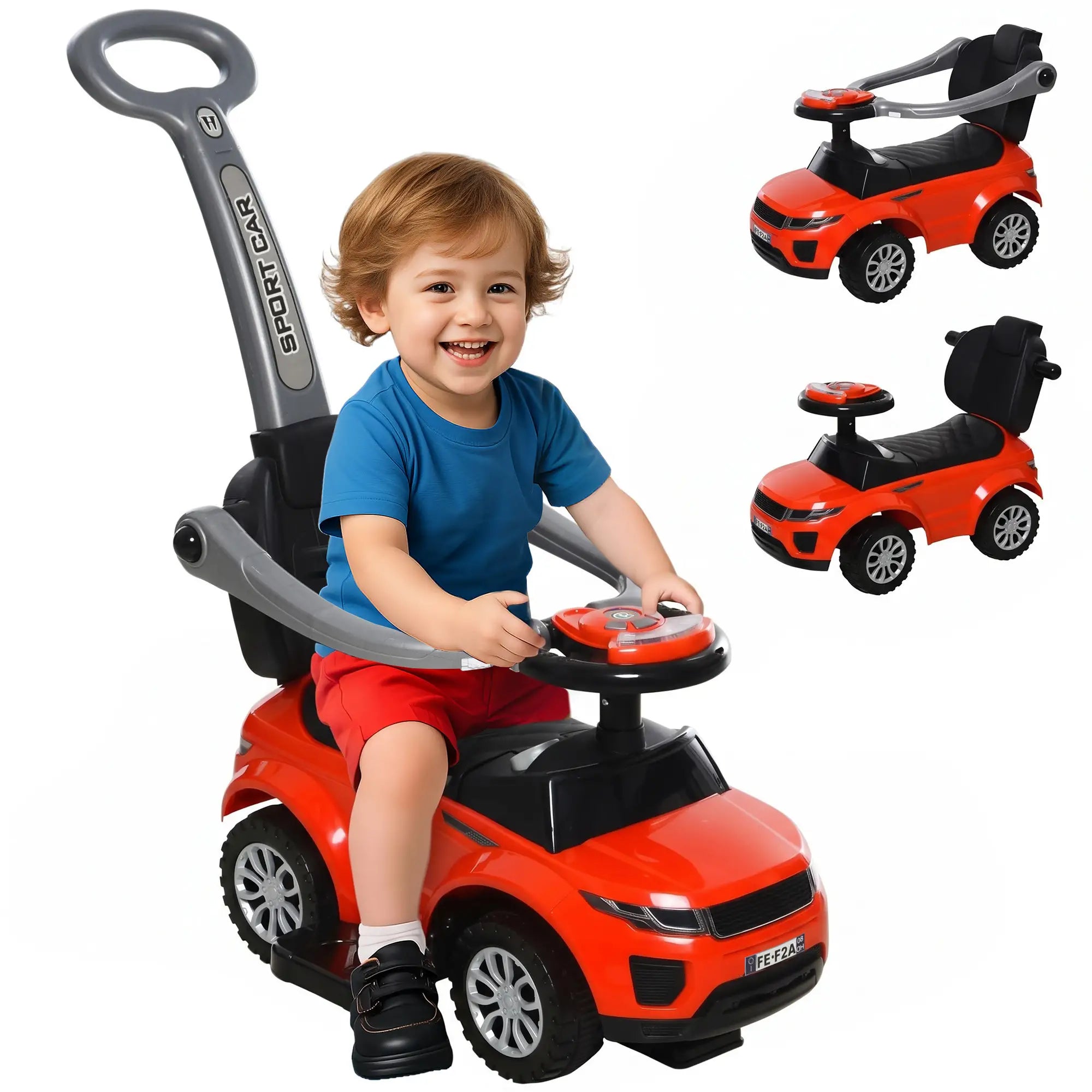 3 In 1 Ride On Push Car, Toddler Sliding Walking Car, Red Push Cars for Toddlers at Gallery Canada
