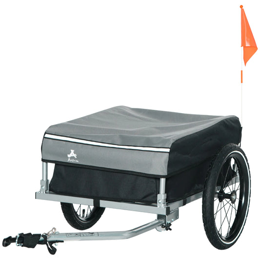 Foldable Bike Cargo Trailer, 16" Wheels, Removable Cover, Black and Grey Bike Cargo Trailers Black and Grey at Gallery Canada