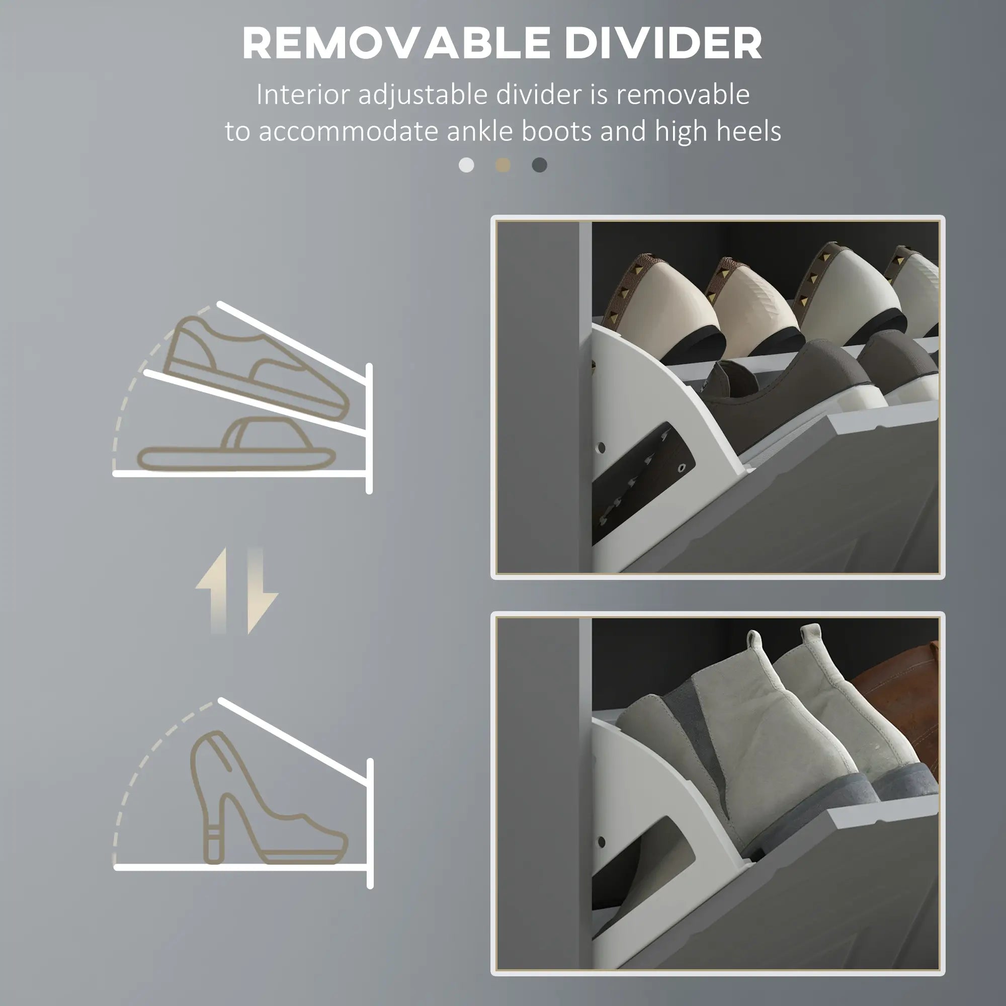 Shoe Storage with Seat, Upholstered Hallway Bench, Shoe Bench with 2 Flip Drawers and 4 Vents for 8 Pairs of Shoes Shoe Storage Cabinets & Racks at Gallery Canada