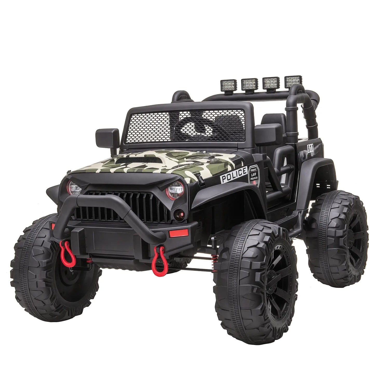 12V Kids Jeep Ride On Police Car, Parental Remote, Camouflage Electric Toy Cars Camouflage at Gallery Canada