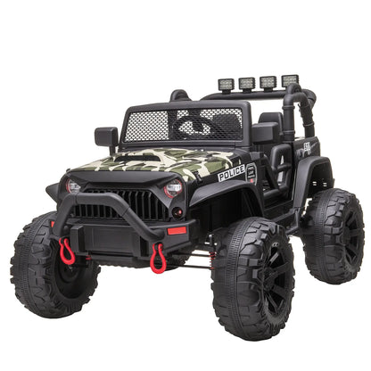 12V Kids Jeep Ride On Police Car, Parental Remote, Camouflage Electric Toy Cars Camouflage at Gallery Canada