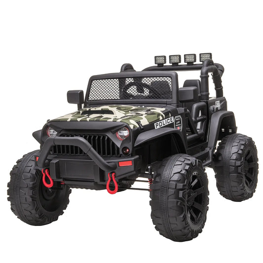 12V Kids Jeep Ride On Police Car, Parental Remote, Camouflage Electric Toy Cars Camouflage at Gallery Canada