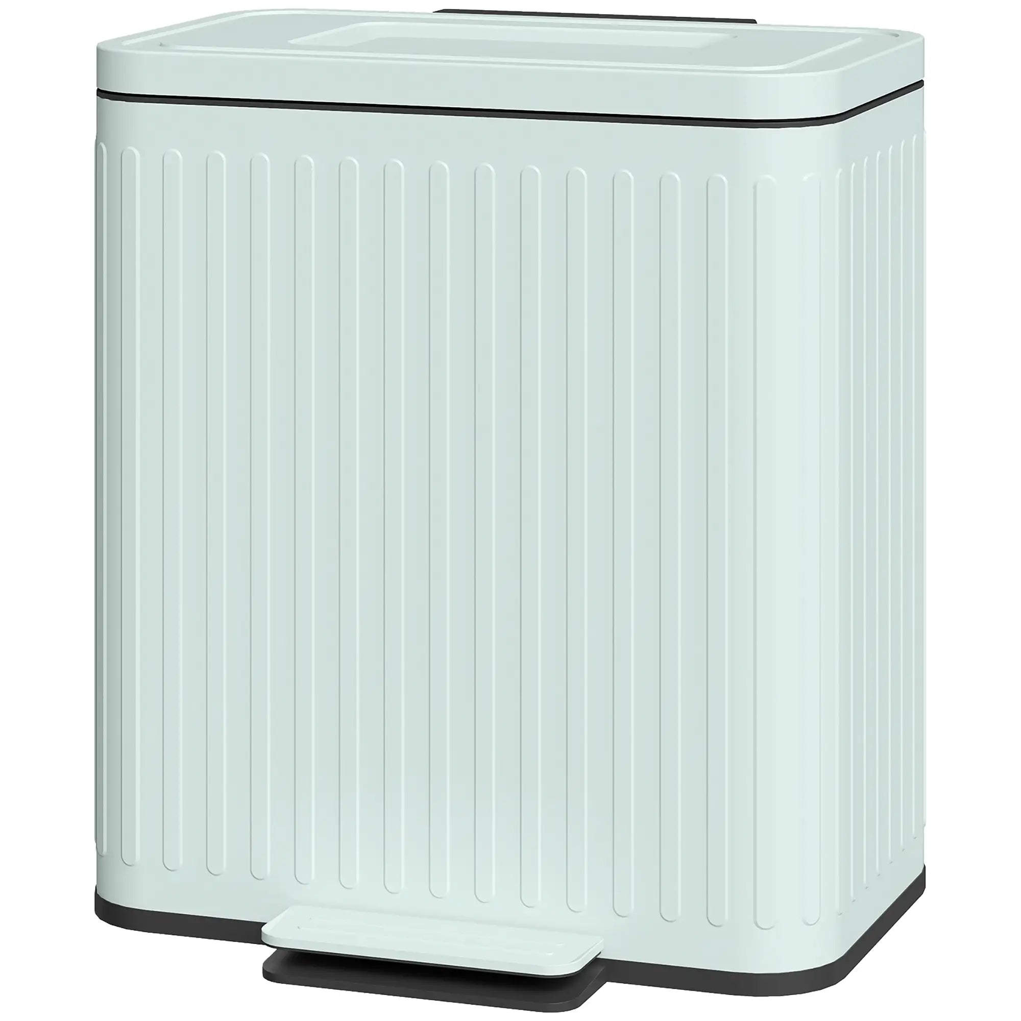 2 x 5.3 Gallon Trash Can, Soft Close Lid, Removable Inner Buckets Household Supplies Light Green at Gallery Canada