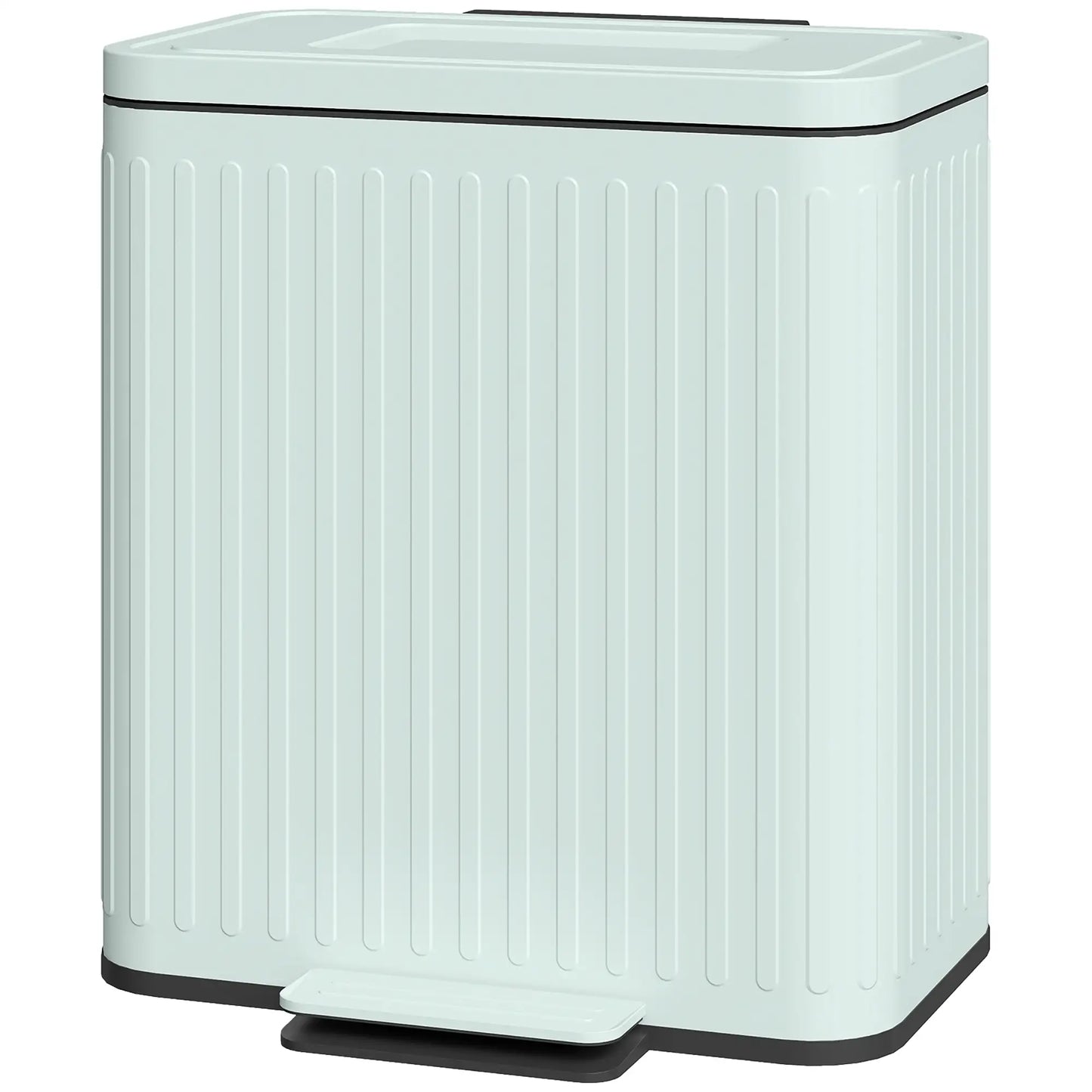 2 x 5.3 Gallon Trash Can, Soft Close Lid, Removable Inner Buckets Household Supplies Light Green at Gallery Canada