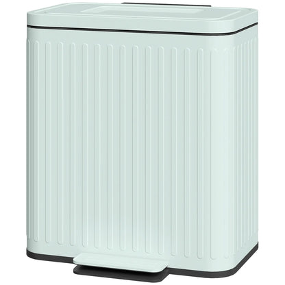 2 x 5.3 Gallon Trash Can, Soft Close Lid, Removable Inner Buckets Household Supplies Light Green at Gallery Canada