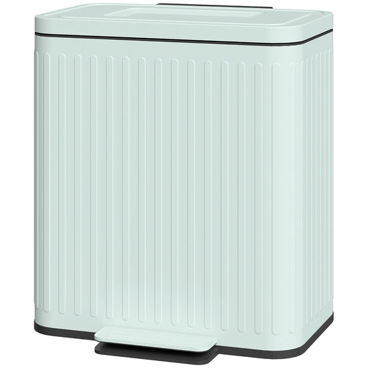 2 x 5.3 Gallon Trash Can, Soft Close Lid, Removable Inner Buckets Household Supplies Light Green at Gallery Canada