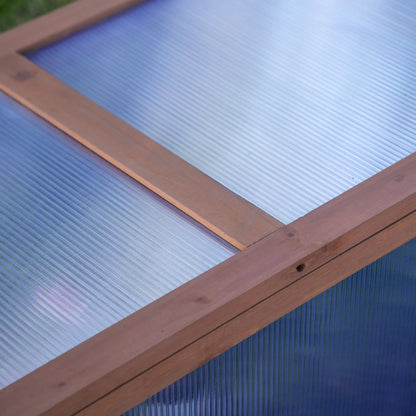 39" x 26" x 16" Wooden Cold Frame, Tilted Top Cover, Polycarbonate Planter Box, Brown Greenhouses at Gallery Canada