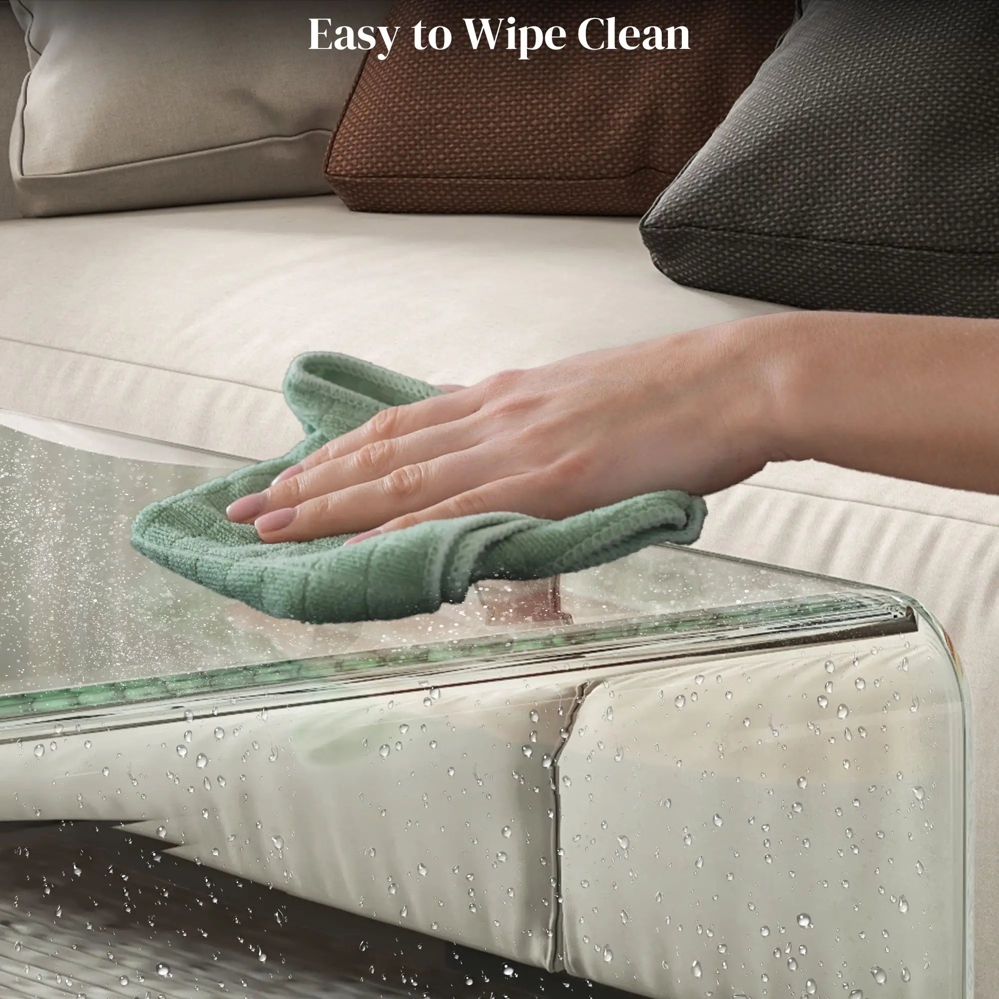 Clear Glass Coffee Table, Modern Rectangle Living Room Center Table, Safe Rounded Edges Coffee Tables at Gallery Canada