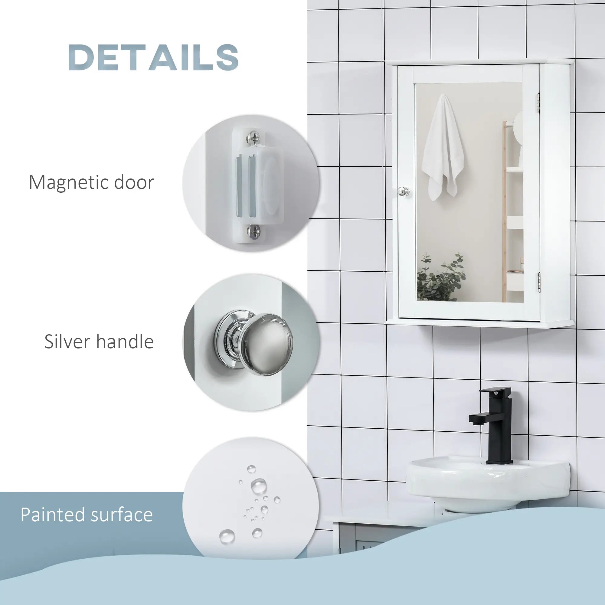 Wall Mounted Bathroom Mirror Cabinet, With Shelves, White Mirror Medicine Cabinets at Gallery Canada