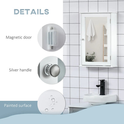 Wall Mounted Bathroom Mirror Cabinet, With Shelves, White Mirror Medicine Cabinets at Gallery Canada