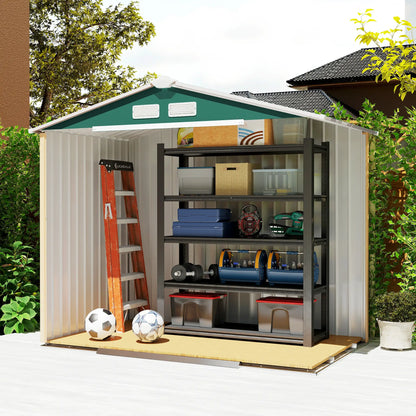 7' x 4' x 6' Garden Storage Shed, Metal Tool House, Green Sheds at Gallery Canada