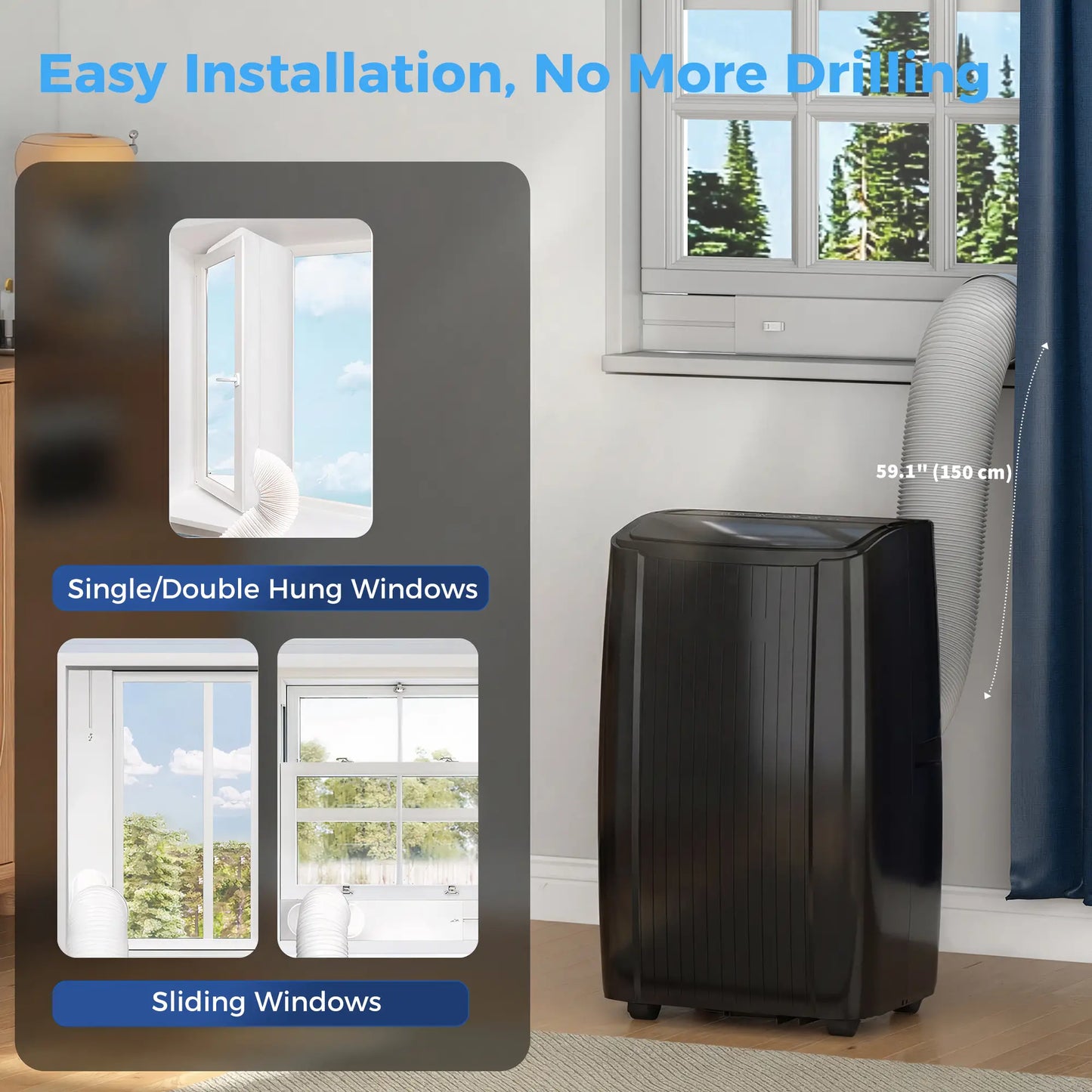 14000 BTU Portable Air Conditioner, 5-in-1, Black Air Conditioner at Gallery Canada