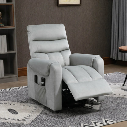 Lift Chair, Massage Recliner with 8 Vibration Points, Footrest, Remote, Grey Electric Power Lift Chairs at Gallery Canada