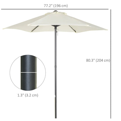 6.6FT Patio Umbrella, 6 Ribs, Cream White Sun Umbrellas at Gallery Canada