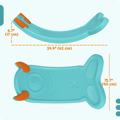 24.4" Kids Balance Board, Wobble Board Toddler Curved Rocker, Light Blue