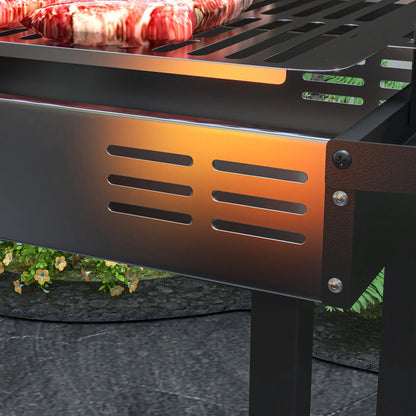 Charcoal Rotisserie Grill, 3-Level Grate, Storage Shelves, Stainless Steel Charcoal BBQ Grils at Gallery Canada
