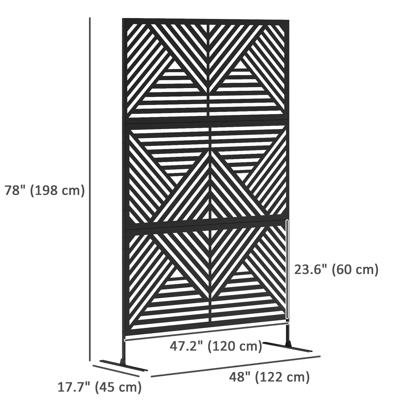 Metal Outdoor Privacy Screen, 78" x 48", Black Side Awnings at Gallery Canada