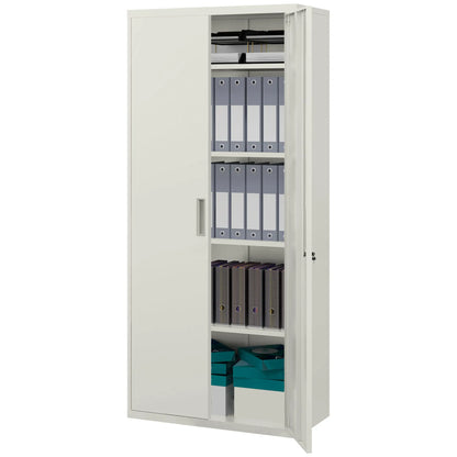 71" Tall Garage Cabinet, Metal Storage, 2 Doors, 4 Adjustable Shelves, White Office Cabinets & Cupboards White at Gallery Canada