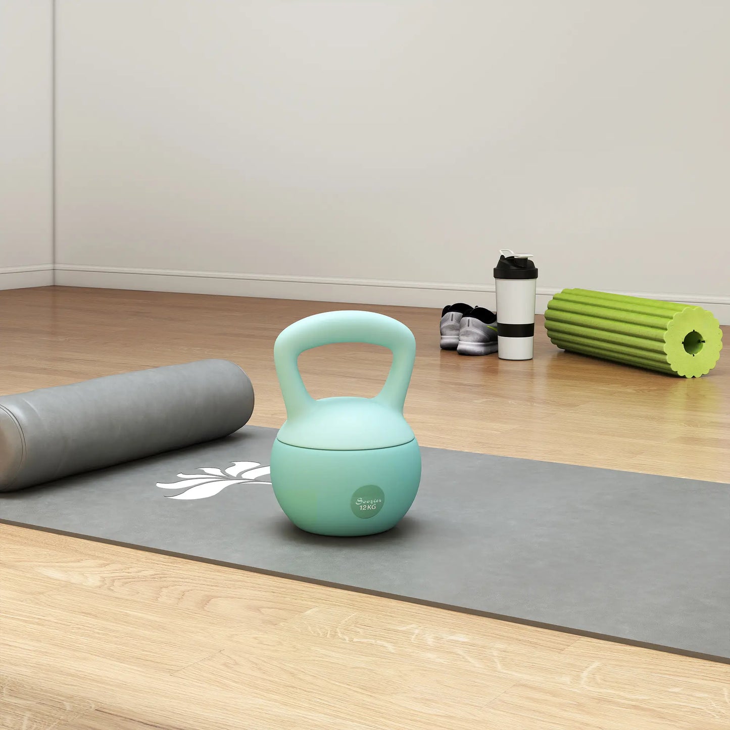 26 lb Soft Kettlebell, Sand Filled Weight w/ Grip Handle, Kettlebell Weight for Full Body Workout, Green