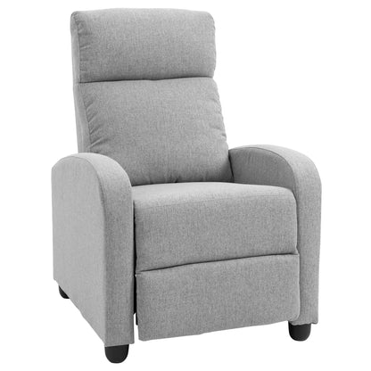 Fabric Recliner, Manual Home Theater Seat, Linen-Touch, Light Grey Single Sofas at Gallery Canada