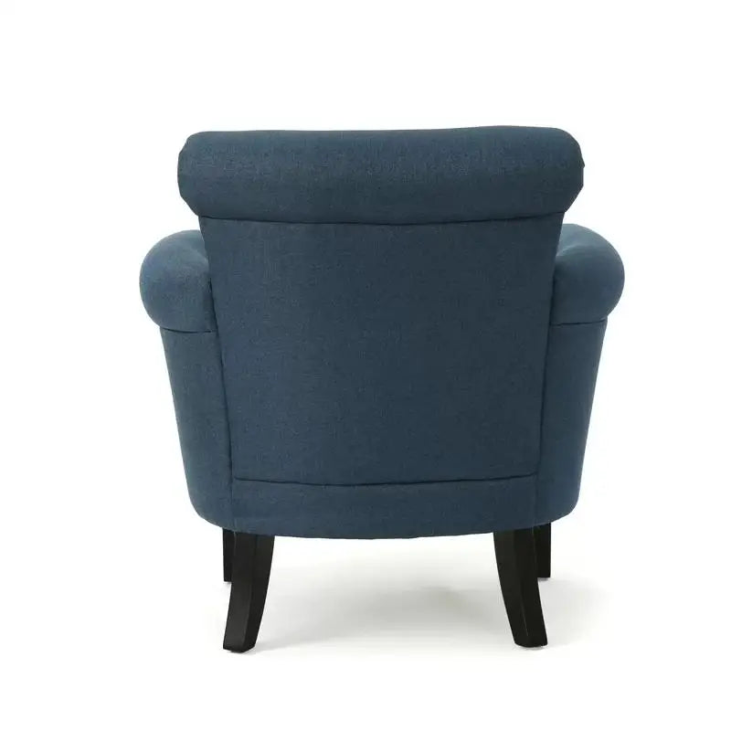 Modern Accent Chair, Wood Legs, 31" L x 29.5" W x 31.5" H, Navy Blue Accent Chairs at Gallery Canada