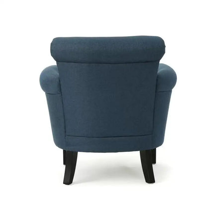 Modern Accent Chair, Wood Legs, 31" L x 29.5" W x 31.5" H, Navy Blue Accent Chairs at Gallery Canada