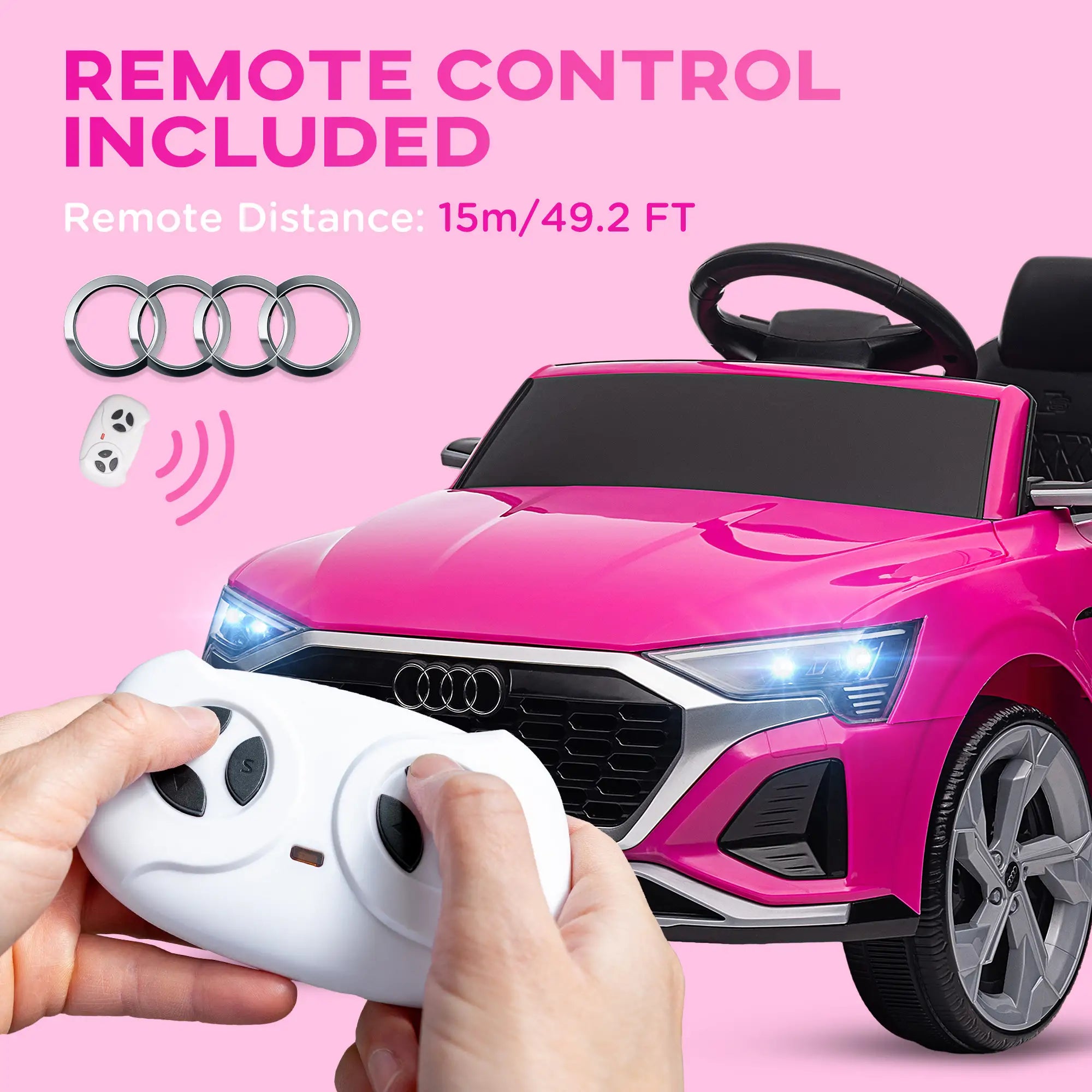 12V Kids Electric Car, Audi Q8 etron Sportback, Remote Control, Pink Electric Toy Cars at Gallery Canada