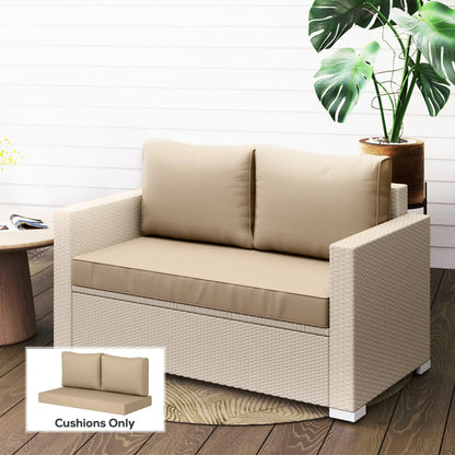 Outdoor Seat Cushions With Backrest, Loveseat Double Sofa, Beige Patio Chair Cushions at Gallery Canada