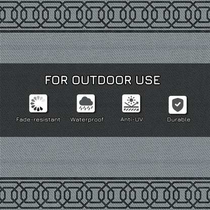 Portable Outdoor Rug, 9' x 12', Waterproof, Reversible, Black and Grey Outdoor Reversible Rugs at Gallery Canada